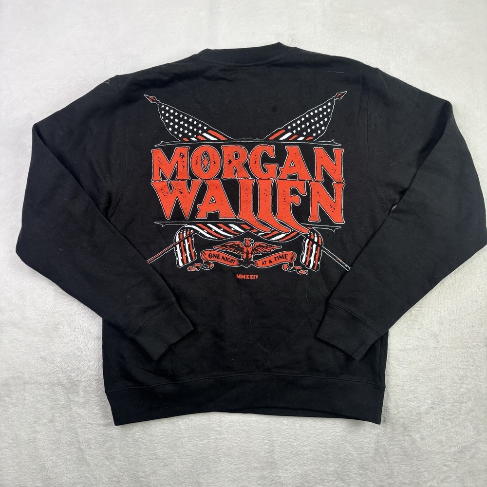 Morgan Wallen One Night At A Time Black Long Sleeve Graphic Sweatshirt Men's S